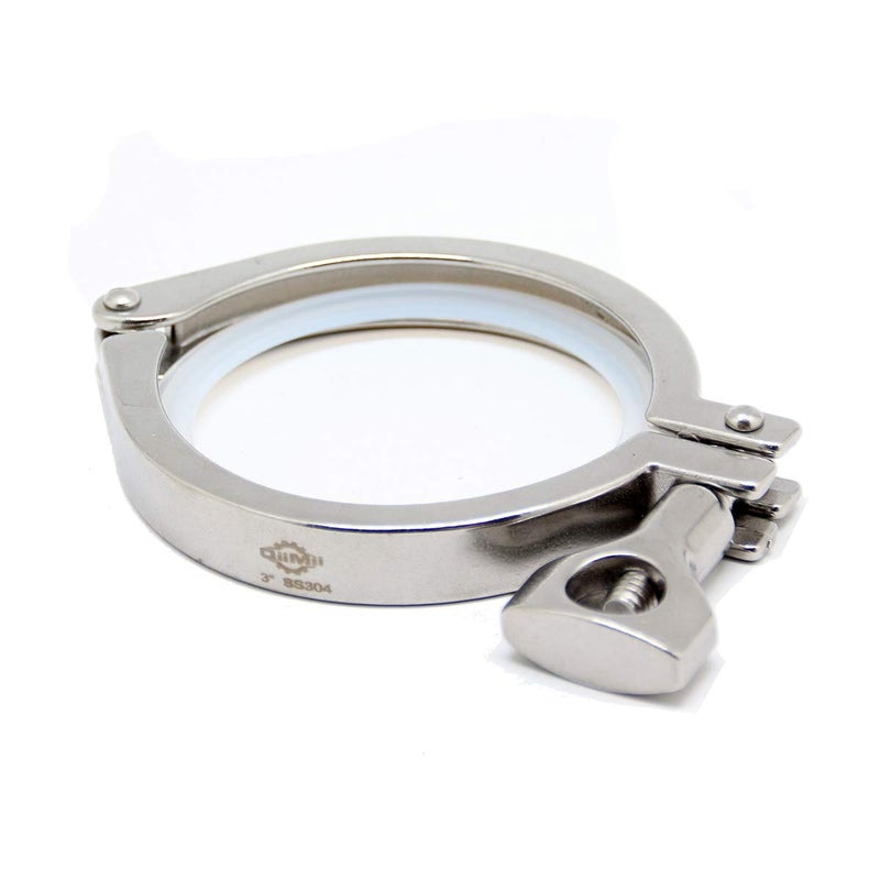 QiiMii 13MHHM Stainless Steel 304 Single Pin Heavy Duty Tri Clamp with Wing Nut for Ferrule TC 3"(3 Inch) - Image 1